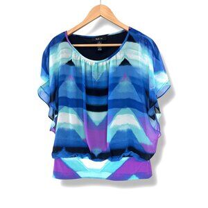 Style‎ & Co. Chiffon Batwing Kimono Dolman Blouse Top Shirt Blouson Size Small